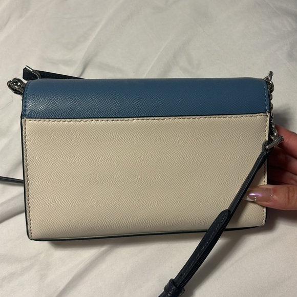 Blue, white, and navy Kate spade shoulder purse. - Picture 2 of 3